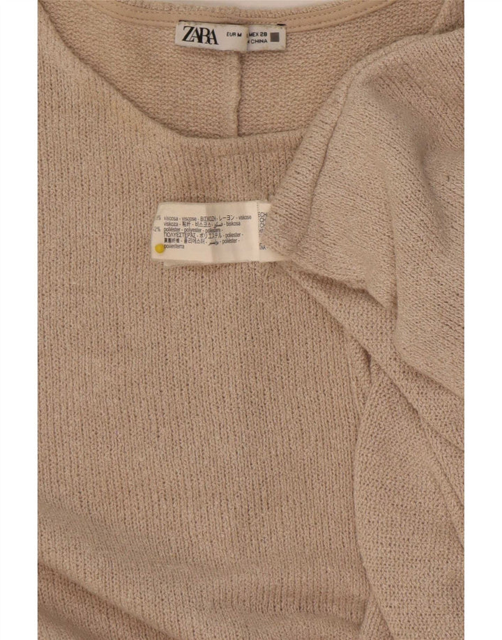 Gornji dio ženske prevelike bluze Zara UK 14 Srednje bež viskoza