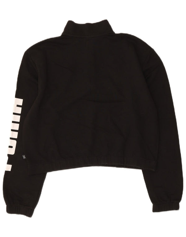 Puma ženski džemper s izrezom s patentnim zatvaračem UK 16 veliki crni pamuk