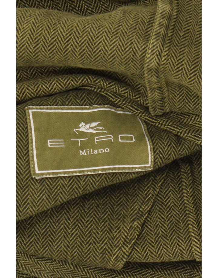 Etro muška jakna s 3 gumba IT 48 Medium Green Herringbone