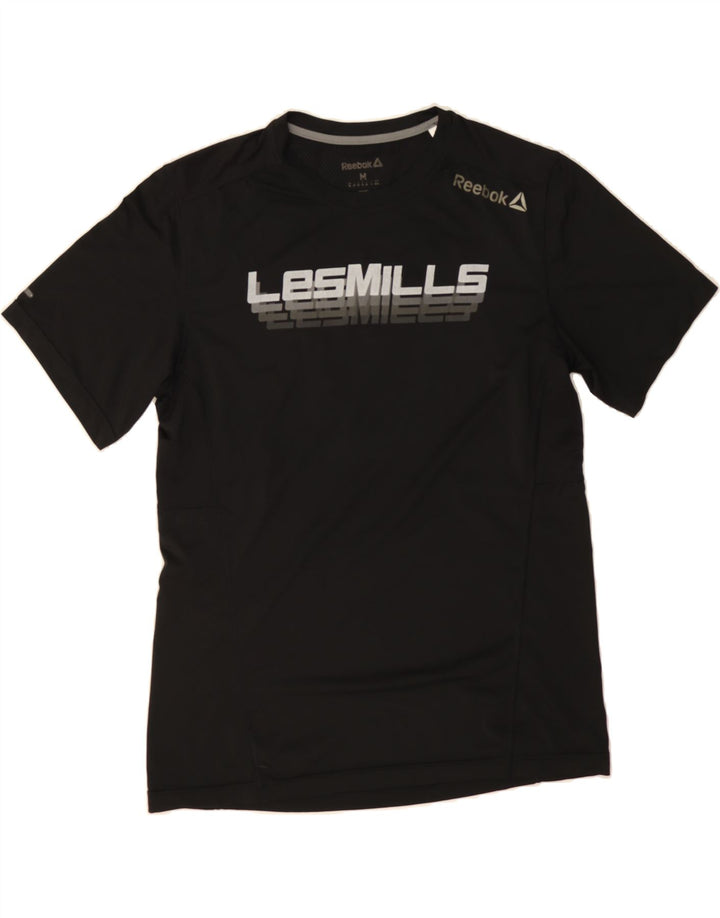 REEBOK Mens Graphic T-Shirt Top Medium Black Vintage Reebok and Second-Hand Reebok from Messina Hembry 