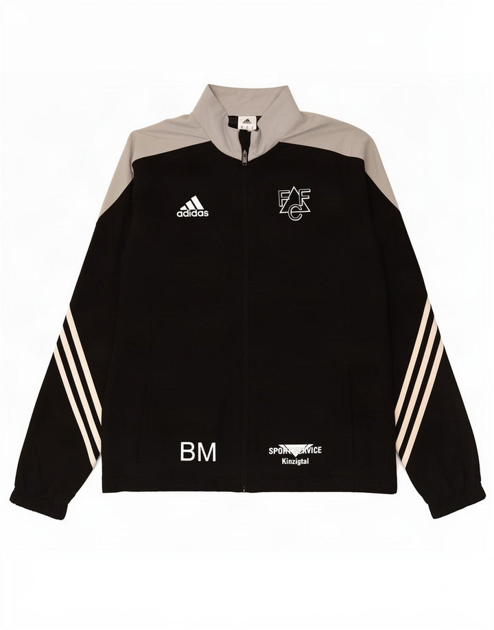 Adidas muška trenirka s grafičkim motivima, gornja jakna srednje crne boje, poliester