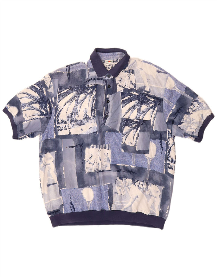 MANGO Muška pulover majica kratkih rukava Veliki plavi patchwork