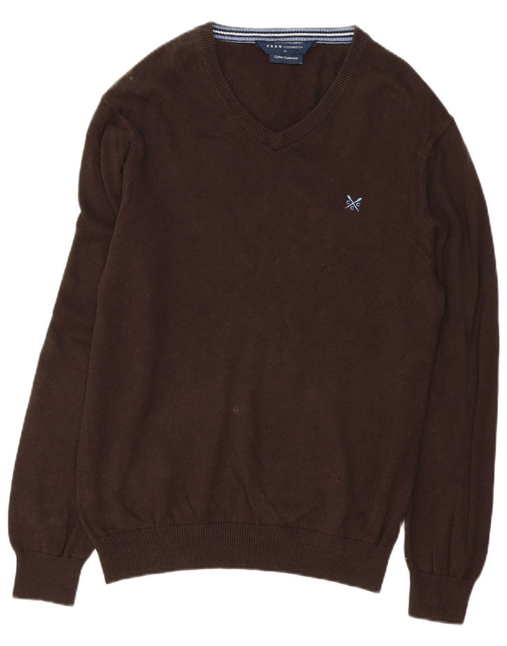 Crew Clothing Muški džemper s V-izrezom Srednje smeđi pamuk