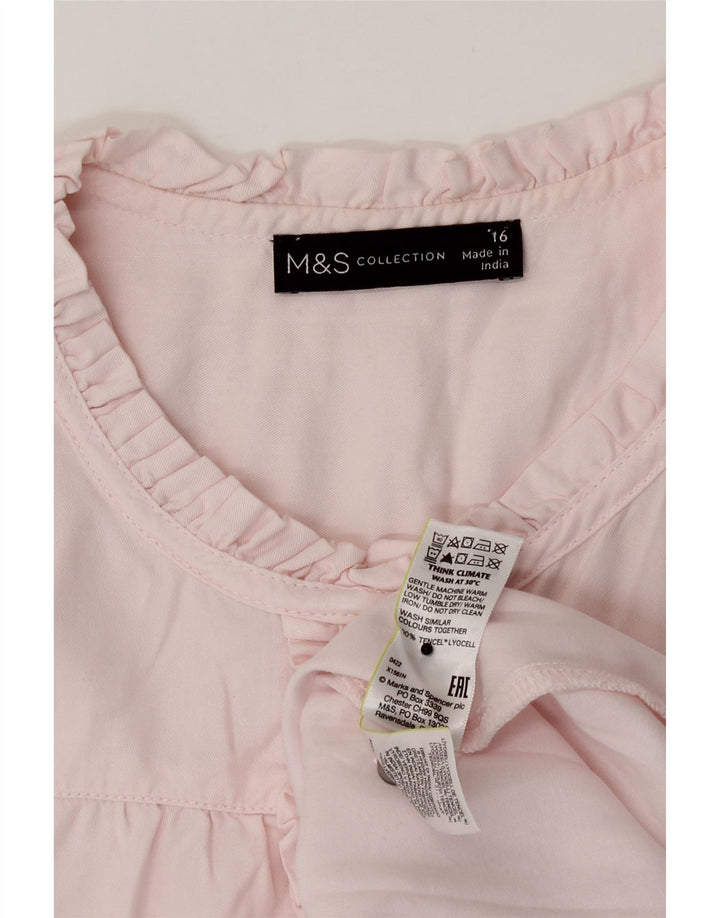 Marks & Spencer Ženska košulja s volanima UK 16 Veliki ružičasti liocel