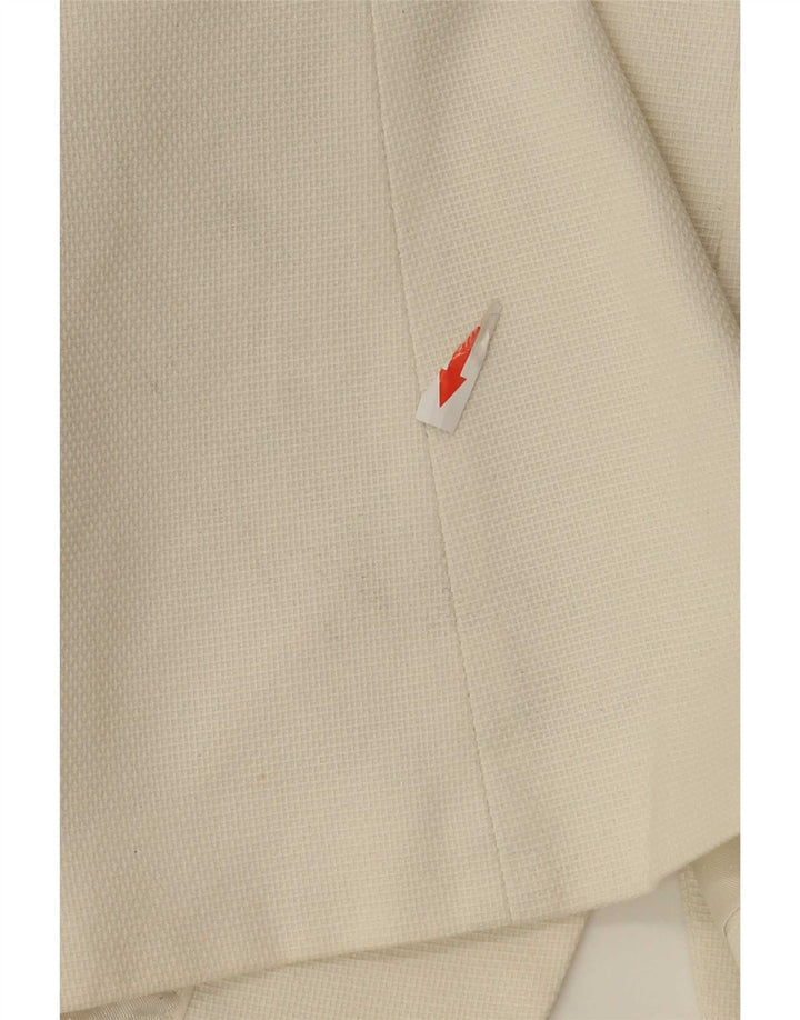 Massimo Dutti Ženska jakna s 1 gumbom EU 40, srednje bijeli pamuk