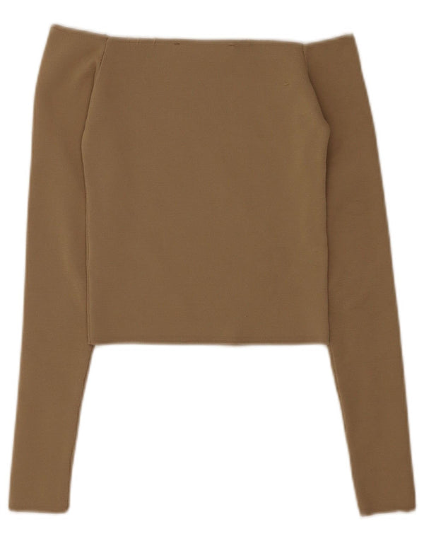 Zara ženska majica s otvorenim ramenima UK 4 XS bež poliester