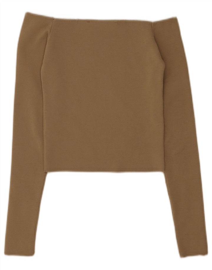 Zara ženska majica s otvorenim ramenima UK 4 XS bež poliester