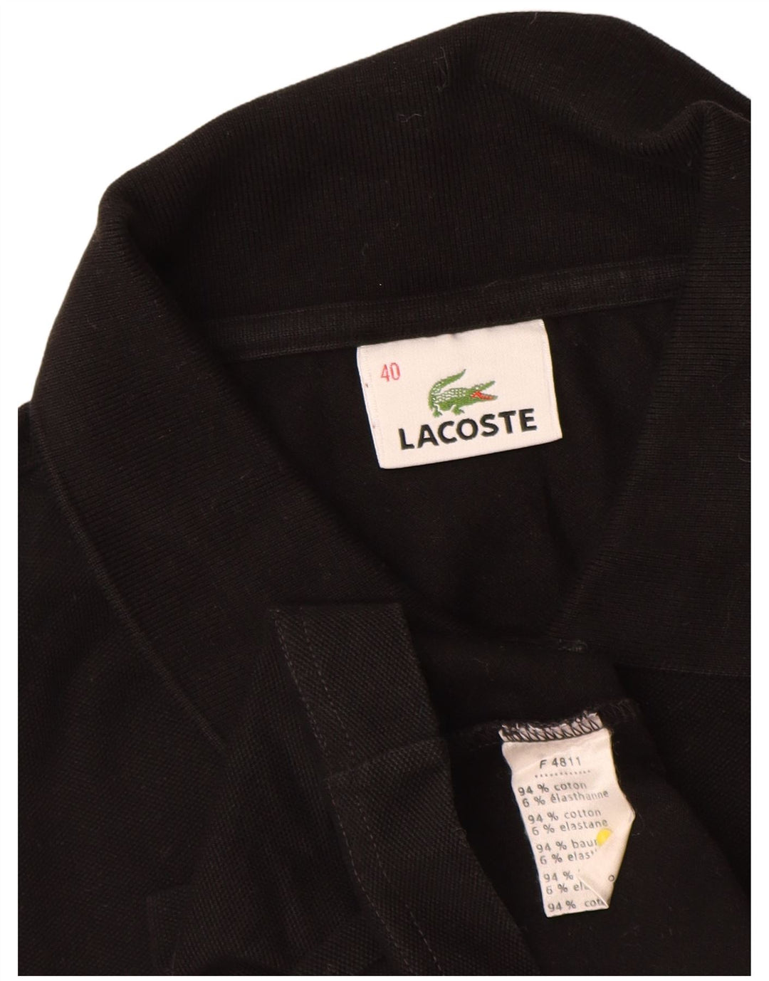 Lacoste ženska polo majica dugih rukava, veličina 40, srednje crni pamuk