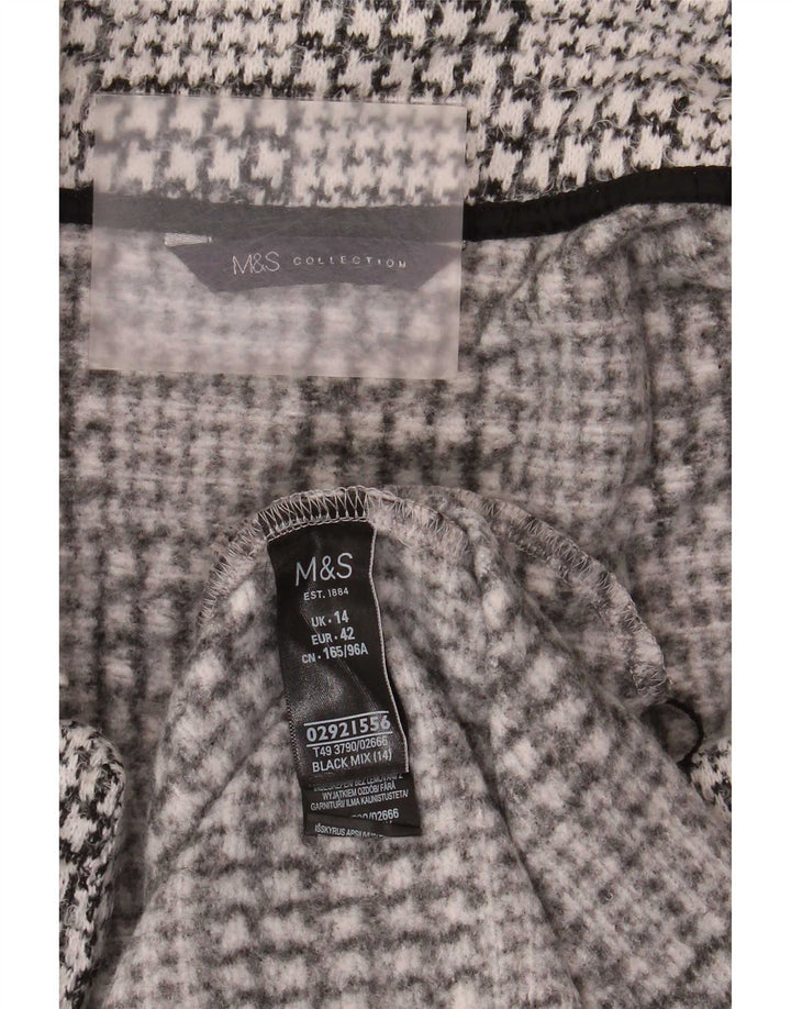 Marks & Spencer ženski otvoreni kaput UK 14 Veliki crni houndstooth