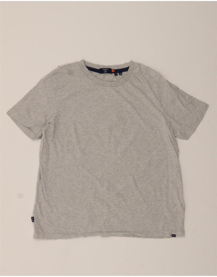 SUPERDRY Womens T-Shirt Top UK 12 Medium  Grey Cotton Vintage Superdry and Second-Hand Superdry from Messina Hembry 