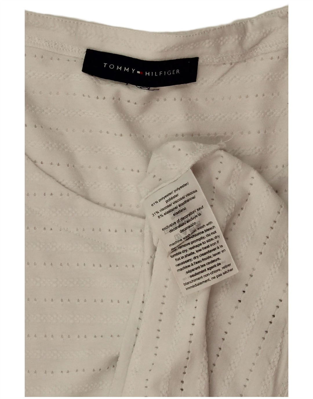 TOMMY HILFIGER Ženski gornji dio bluze bez rukava UK 18 XL bijeli poliester