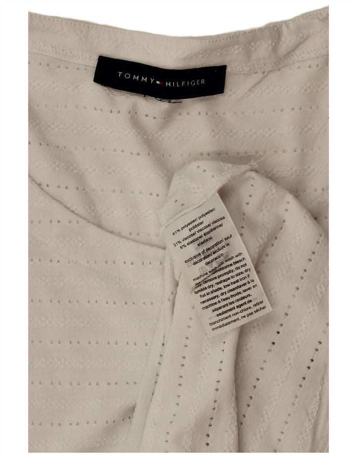 TOMMY HILFIGER Ženski gornji dio bluze bez rukava UK 18 XL bijeli poliester