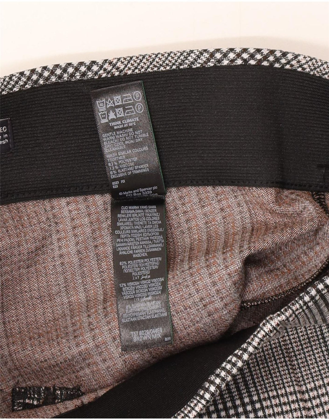 Marks & Spencer ženske tajice UK 10 Male sive houndstooth poliester