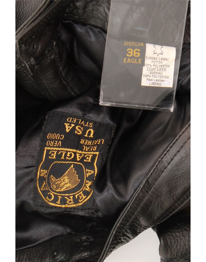 Muške uske kožne hlače American Eagle W36 L30 crna koža