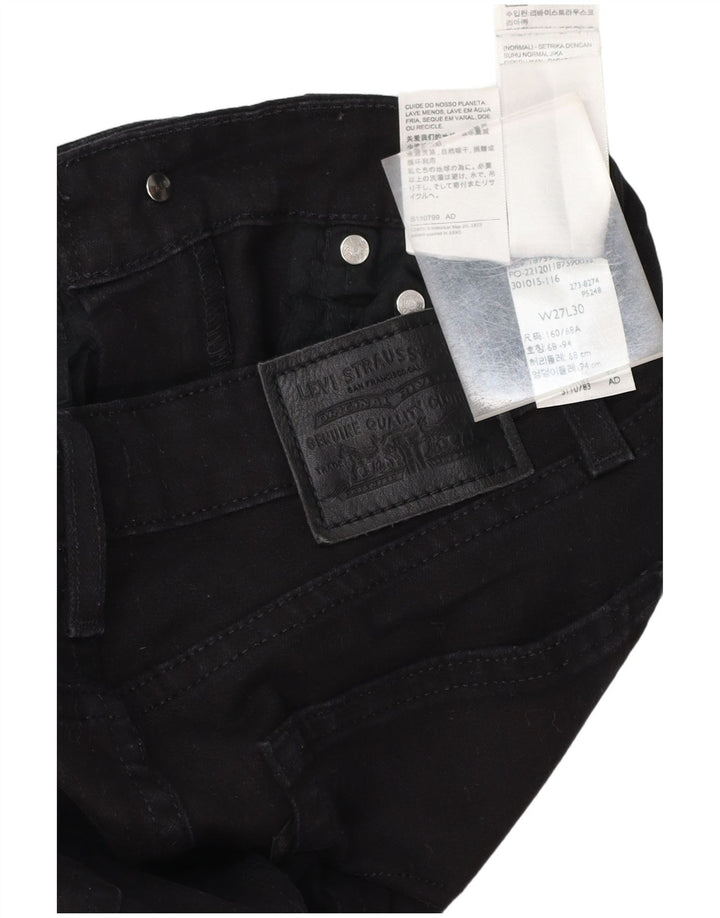 LEVI'S Ženske 725 traperice visokog struka W27 L30 crni pamuk