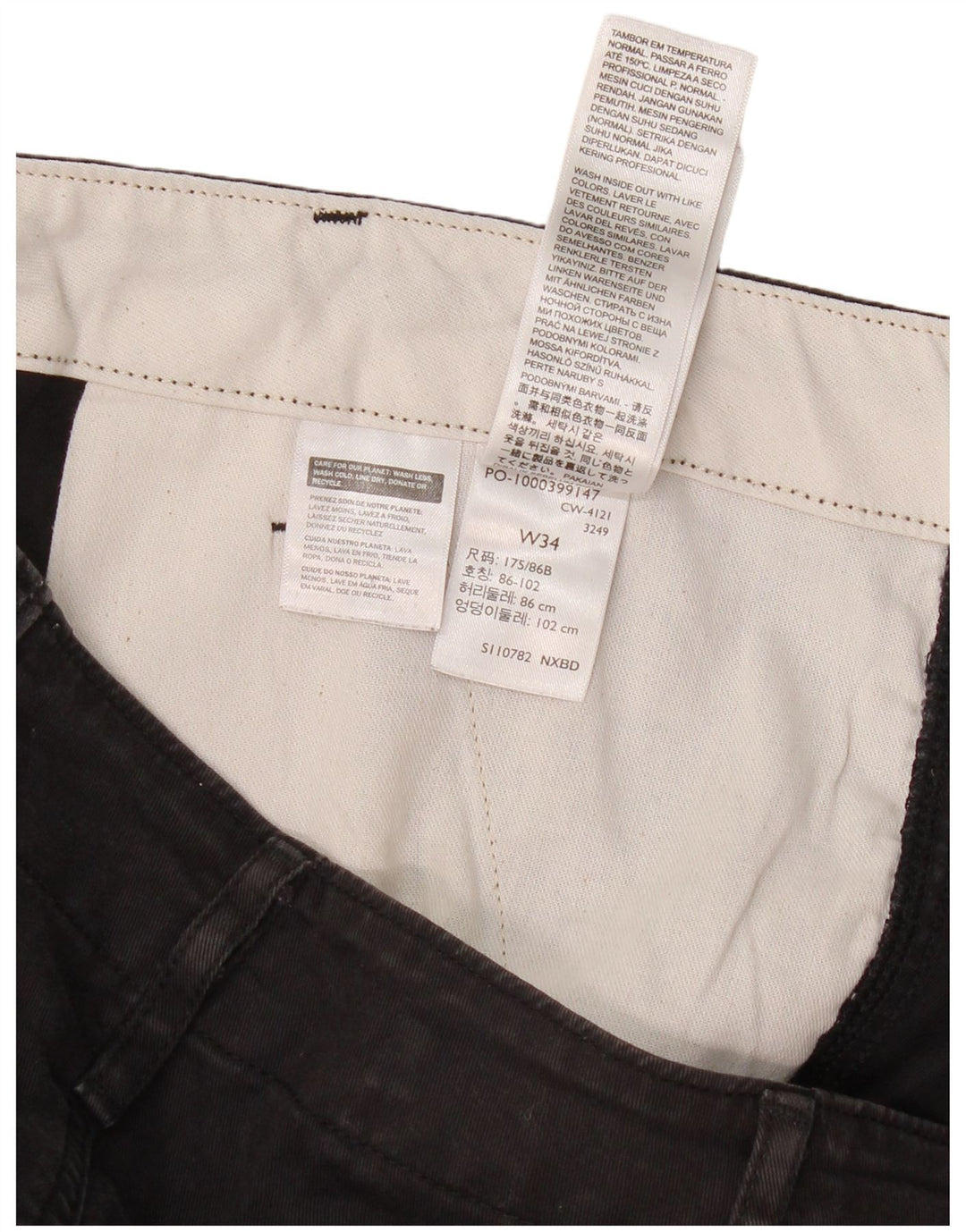 Levi's muške uske kargo hlače W34 L29 crni pamuk