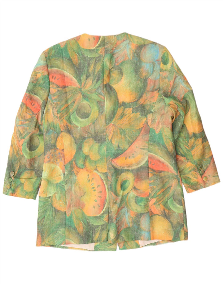 VINTAGE Ženska dugačka jakna sako s apstraktnim uzorkom EU 42 velika zelena