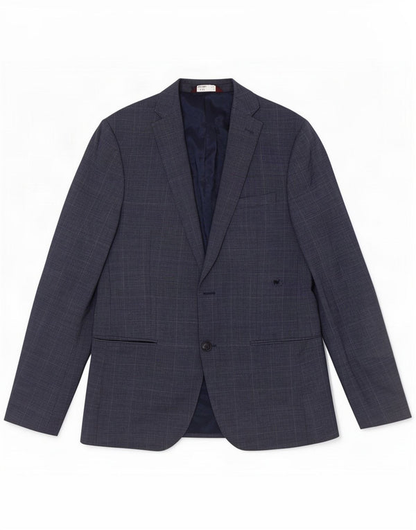 Marks & Spencer muška uska jakna s jednim gumbom UK 40 Large Blue Check