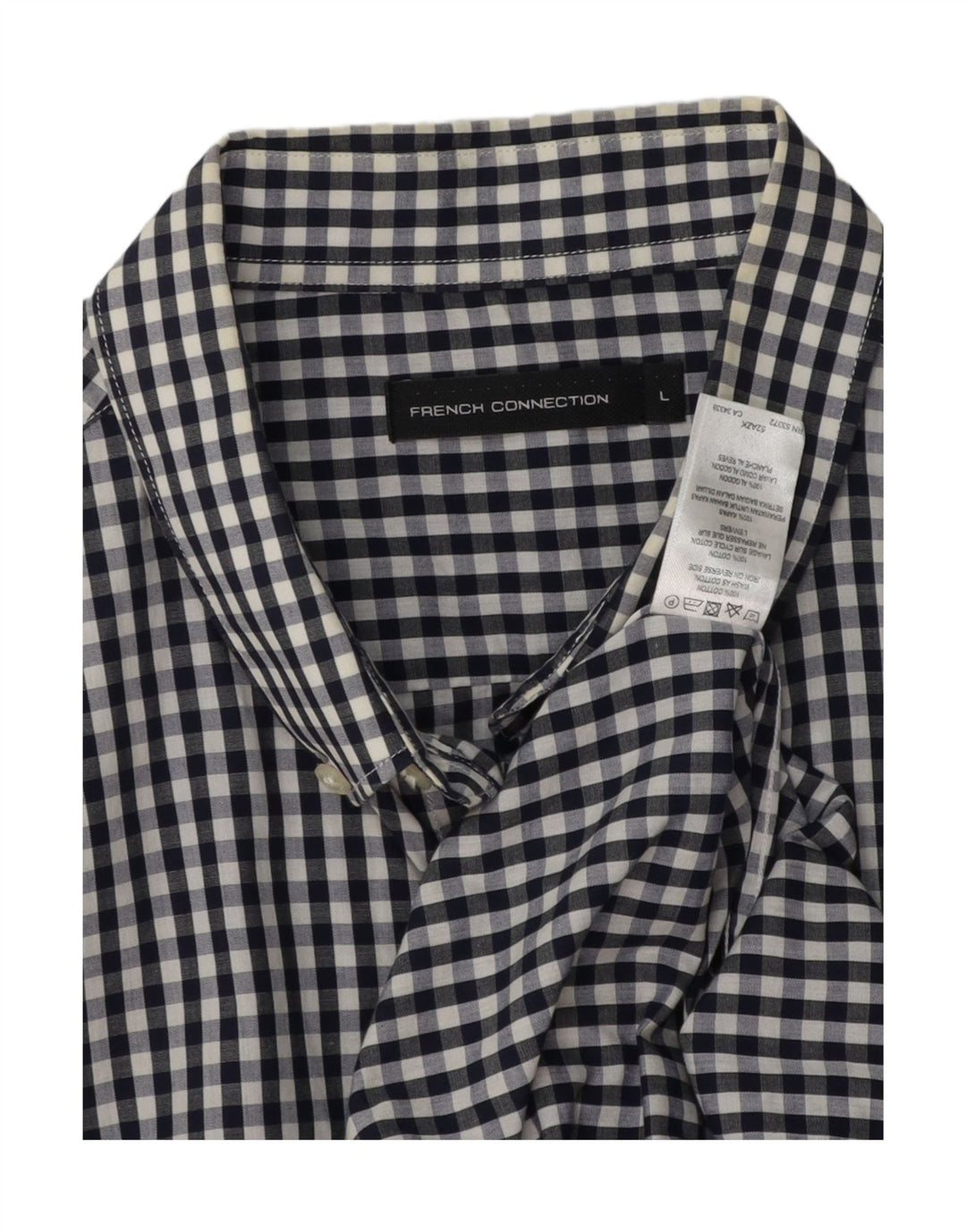 FRENCH CONNECTION Velika muška košulja od tamnoplavog gingham pamuka