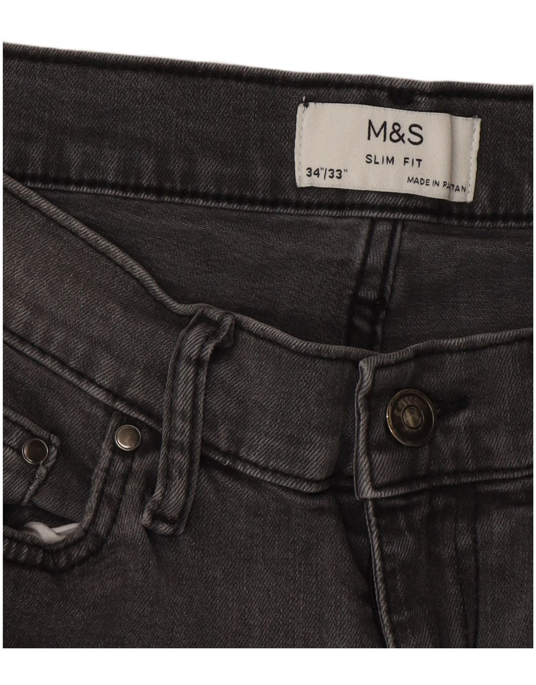 Marks & Spencer muške uske traperice W34 L33 sivi pamuk