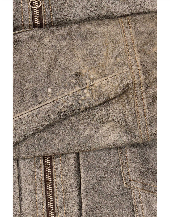 Vintage muška kožna bomber jakna UK 38 srednje siva