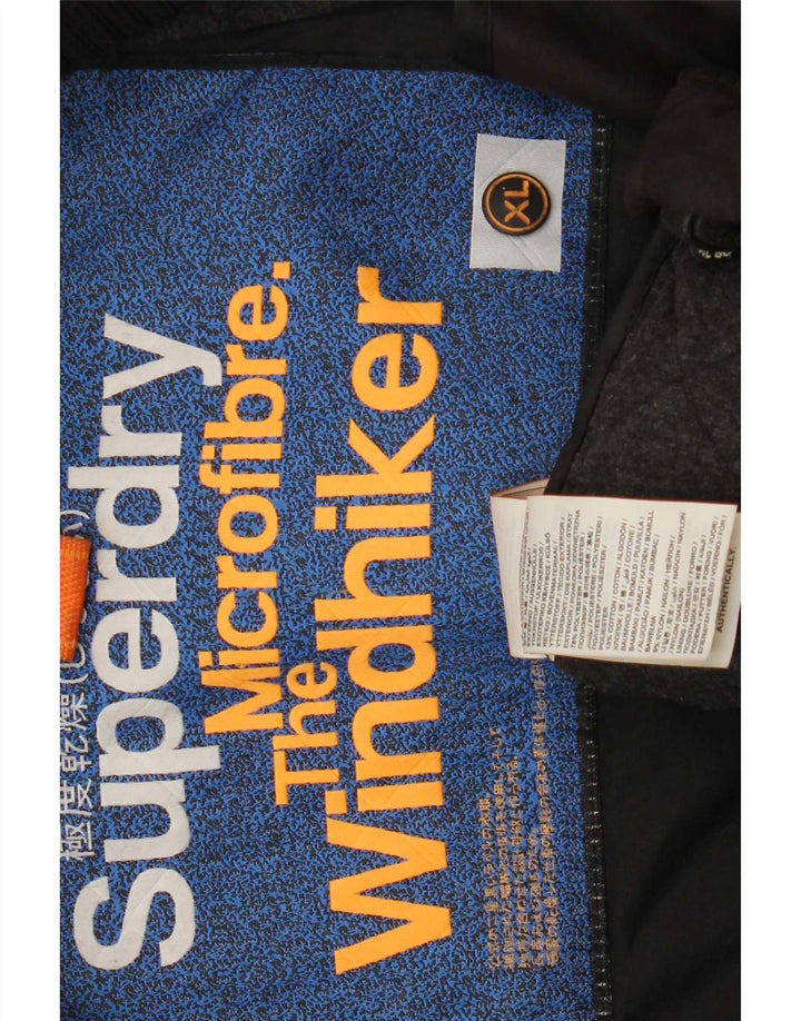 Superdry muška prošivena jakna The Windhiker UK 42 XL crni poliester