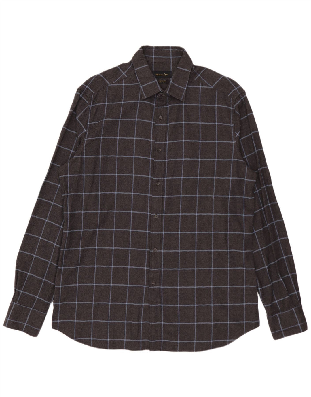 MASSIMO DUTTI Muška flanelska košulja XL sivi karirani pamuk