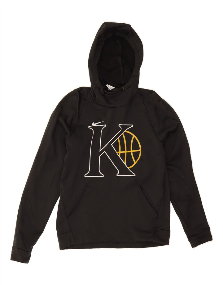 NIKE Mens Dri Fit Graphic Hoodie Jumper Small Black Polyester Vintage Nike and Second-Hand Nike from Messina Hembry 