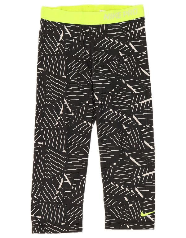 Nike ženske Graphic Capri tajice UK 12 Srednje crni geometrijski poliester
