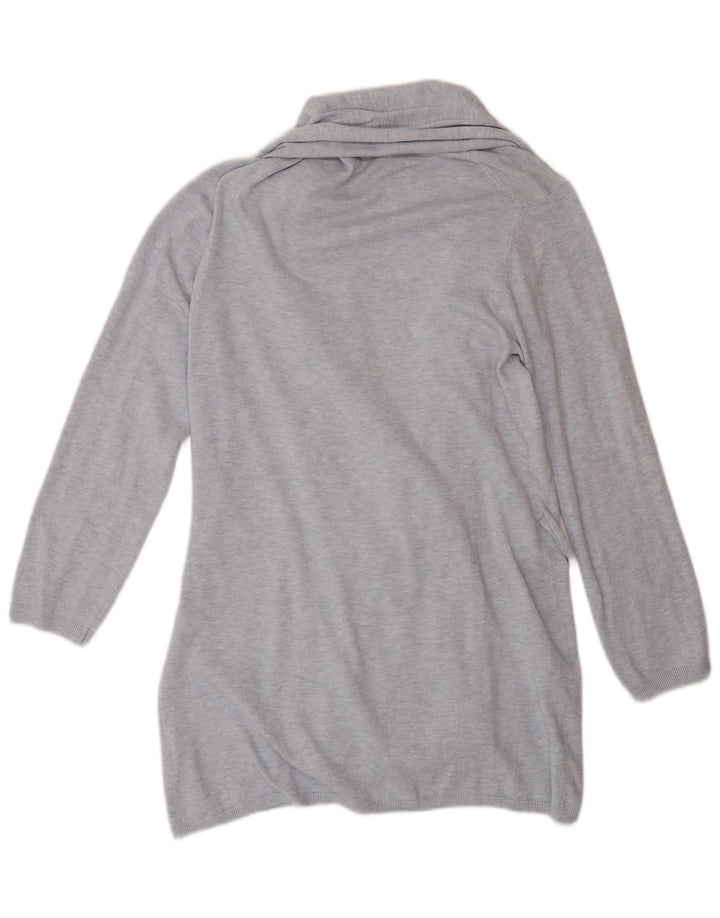 Zara ženski dugi kardigan pulover UK 14 Srednje plava viskoza