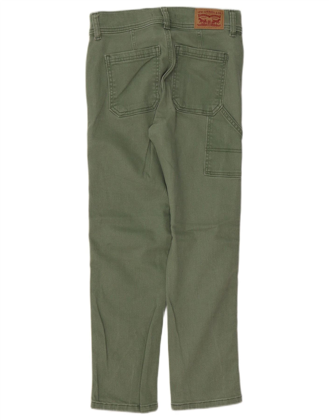 LEVI'S Ženske 724 kratke ravne traperice visokog struka W25 L25 Zeleni pamuk