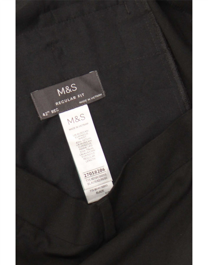 Marks & Spencer muške hlače standardnog kroja W42 L31 crni poliester