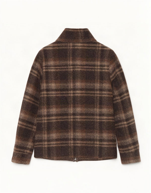 Playlife ženska Sherpa Duffle bomber jakna UK 16 Large Brown Plaid Classic