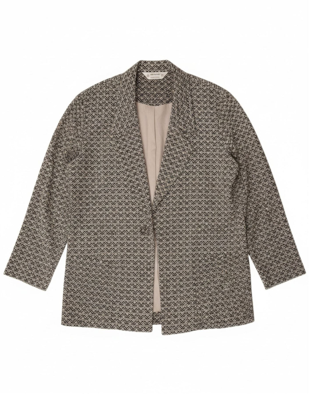 ST MICHAEL Womens Abstract Pattern 2 Button Blazer Jacket UK 14 Large Grey