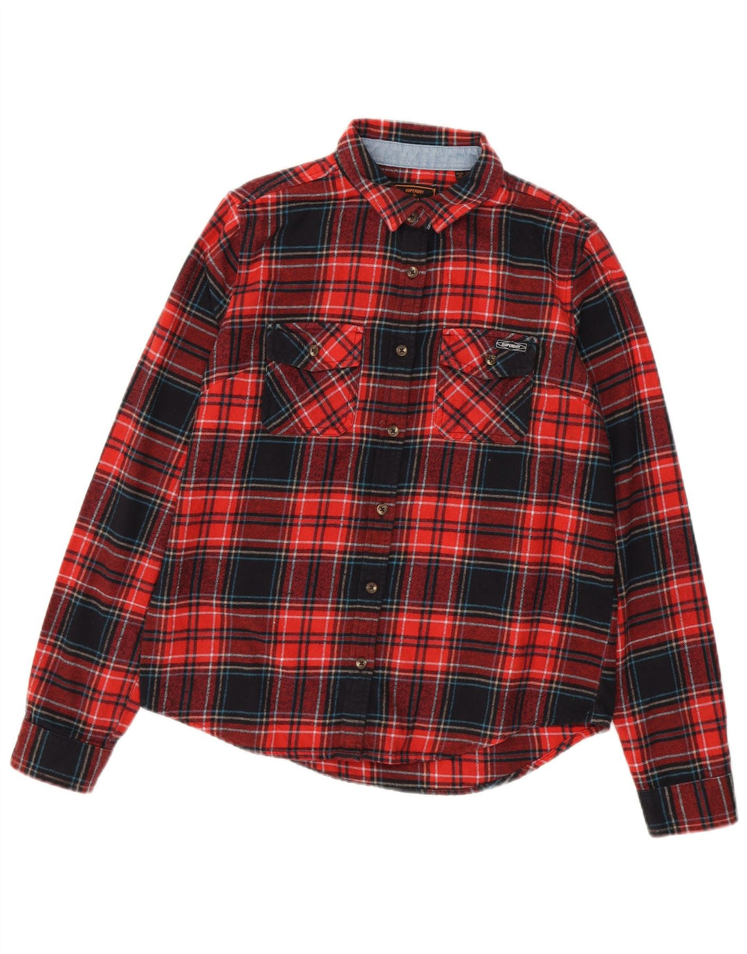 SUPERDRY ženska košulja od flanela UK 8 mali crveni karirani pamuk