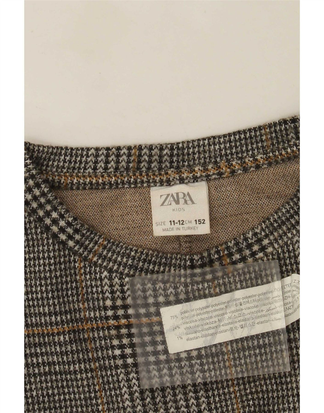 Zara majica za djevojčice 11-12 godina sivi karirani poliester