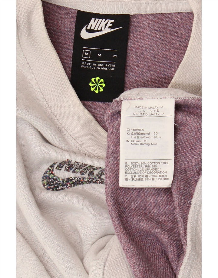 Nike Ženska skraćena prekomjerna majica s kratkim rukavima UK 14 srednje sivi pamuk