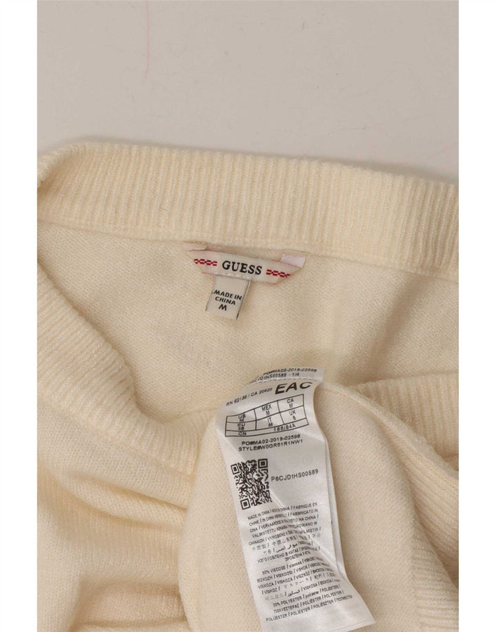 Guess ženski veliki džemper s veznim izrezom UK 8 Small Off White