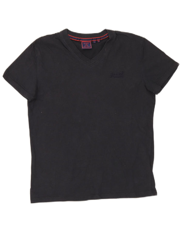 Superdry ženska majica kratkih rukava UK 16 Veliki tamnoplavi pamuk