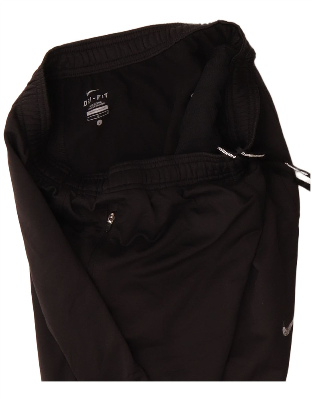 NIKE Ženske Dri Fit Trenirke Hlače UK 14 Veliki crni poliester