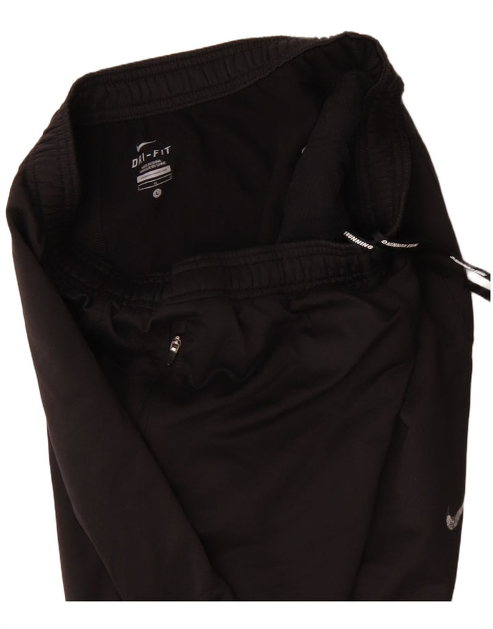 NIKE Ženske Dri Fit Trenirke Hlače UK 14 Veliki crni poliester