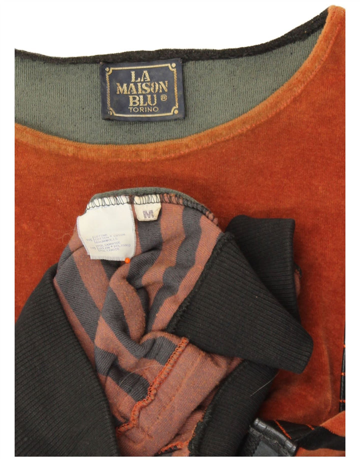 LA MAISON BLU ženski džemper s veznim izrezom UK 14 Srednje smeđe na pruge