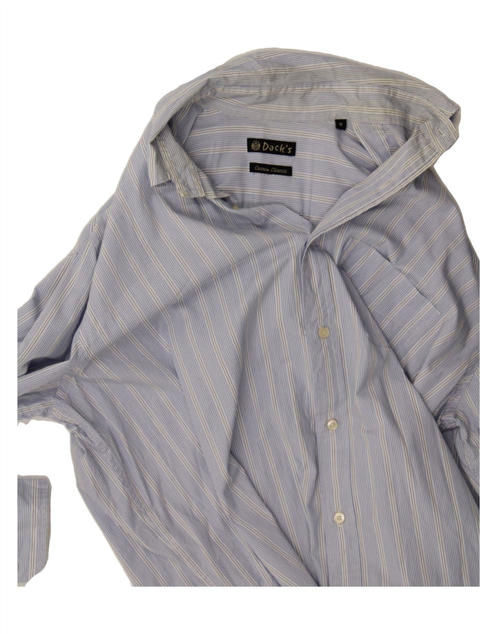 DACK'S Mens Classic Fit Custom Fit Shirt Medium Blue Striped Vintage Dack's and Second-Hand Dack's from Messina Hembry 