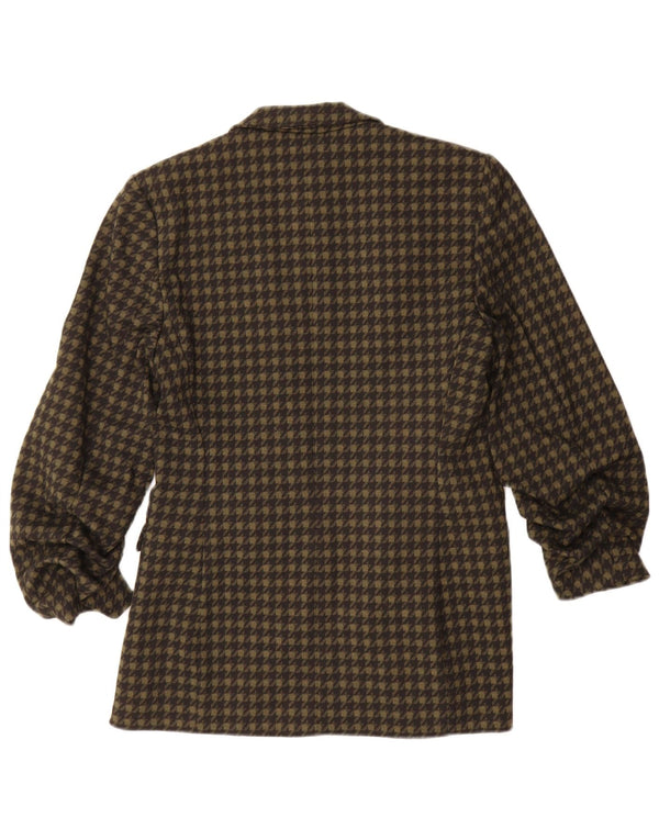 Marks & Spencer ženska jakna s otvorenim sakoom UK 10 Small kaki houndstooth