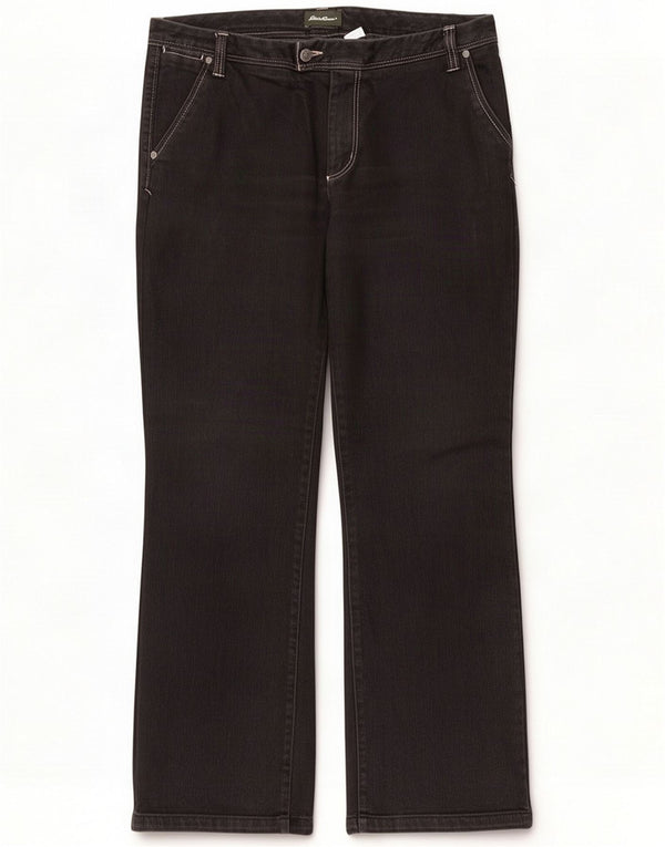 Eddie Bauer Womens Petite Straight Jeans US 12 Large W34 L29 Grey Cotton