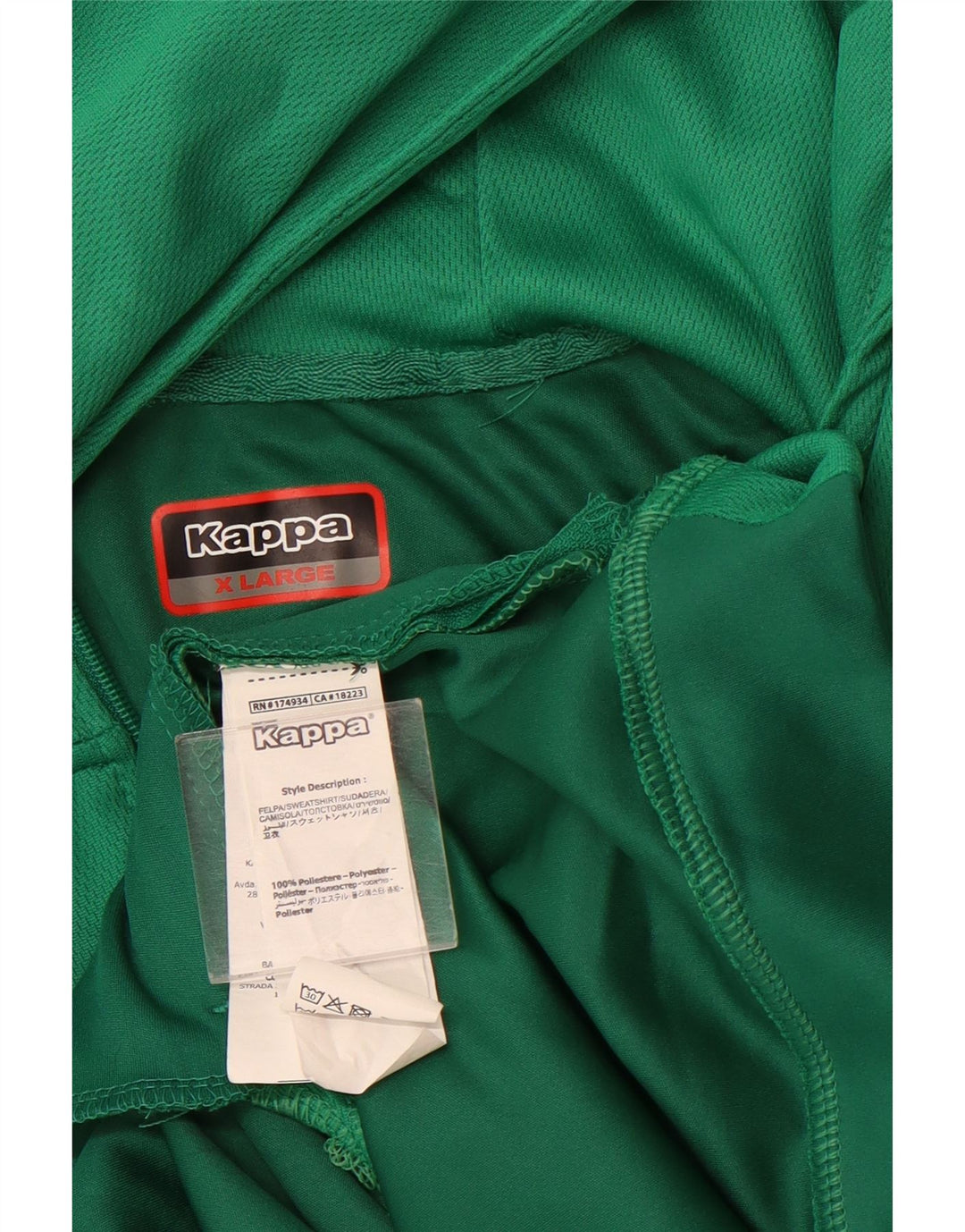 Kappa muški pulover s kapuljačom s patentnim zatvaračem XL zeleni poliester u blokovima boja