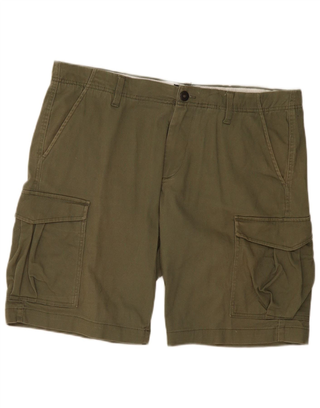 JACK & JONES Mens Cargo Shorts W38 XL Khaki Vintage Jack & Jones and Second-Hand Jack & Jones from Messina Hembry 