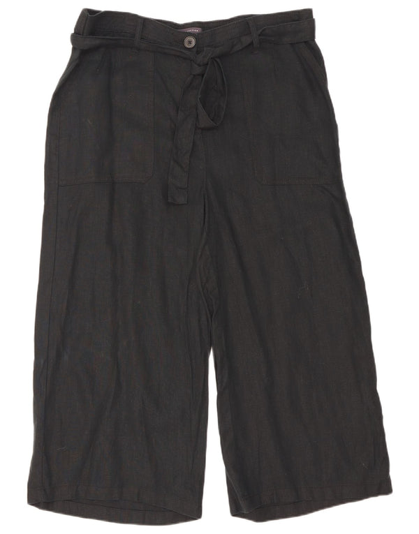 Marks & Spencer ženske Capri hlače UK 14 Large W32 L20 Crna lanena