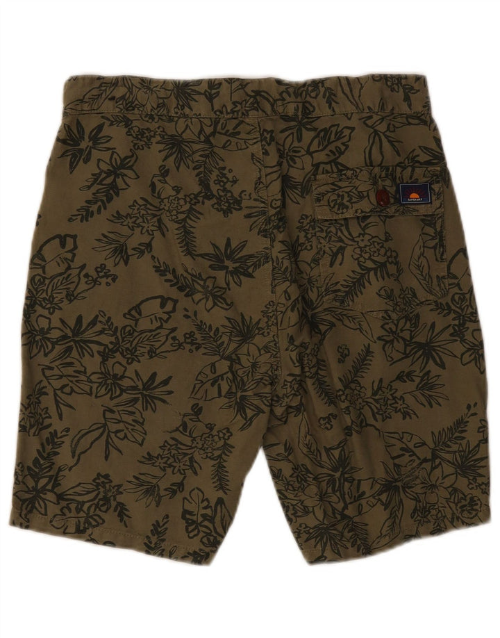 Superdry muške chino kratke hlače W30 srednje kaki cvjetne boje