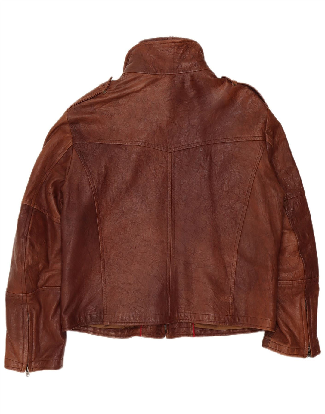 Vintage muška vojna kožna jakna UK 40 velika smeđa koža